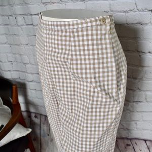 tan gingham pants